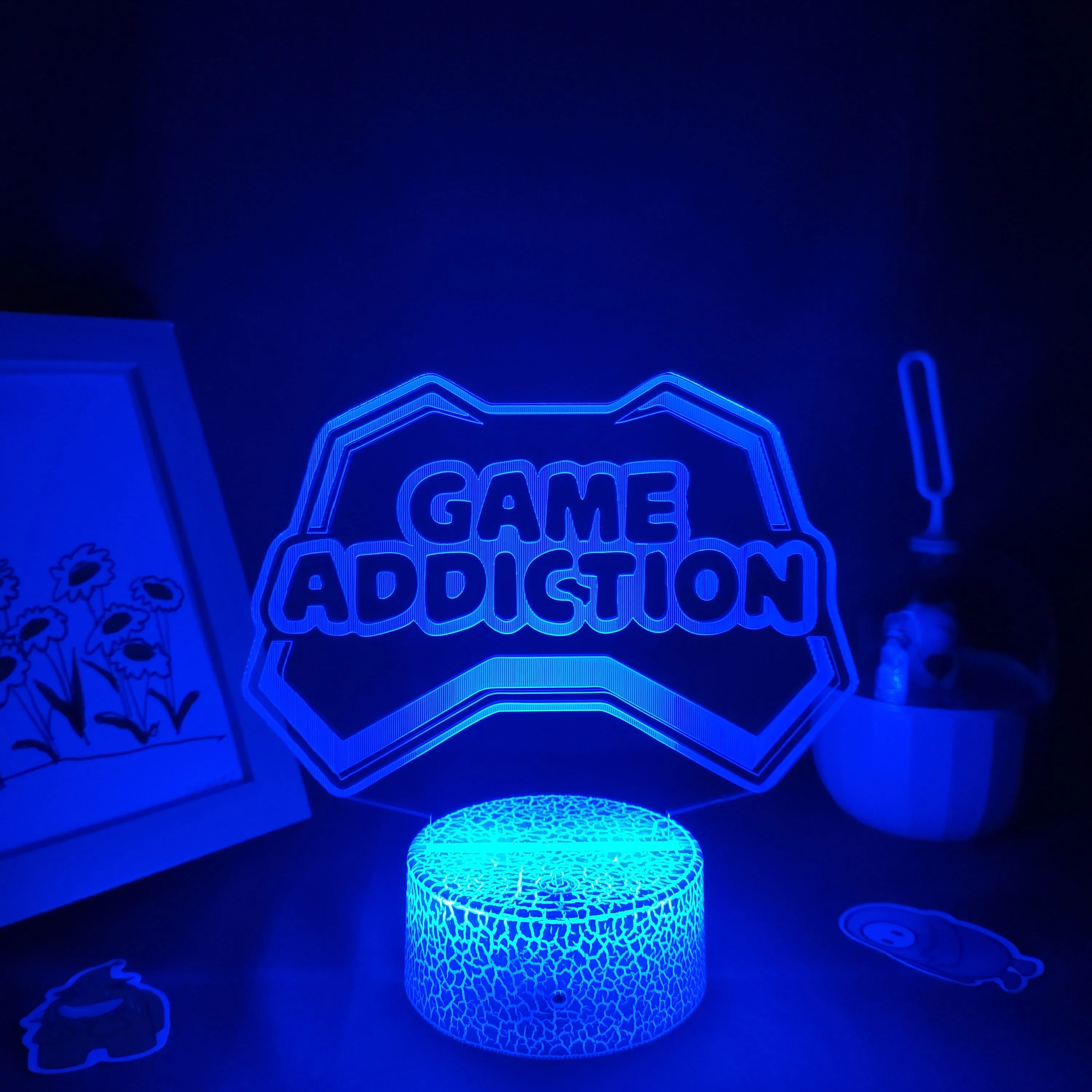 Game Over Neon Lamp 3D Led RGB Illusion USB Night Lights Birthday Cool Gift For Friend Bed Gaming Room Table Colorful Decoration