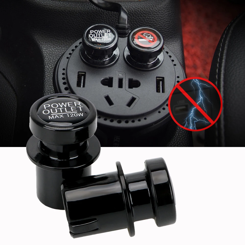 2pcs Car Cigarette Lighter Plug Chargers Dust Covers Anti Electric Shock Protector Truck Trailer 4x4 Auto Accessories Decoration