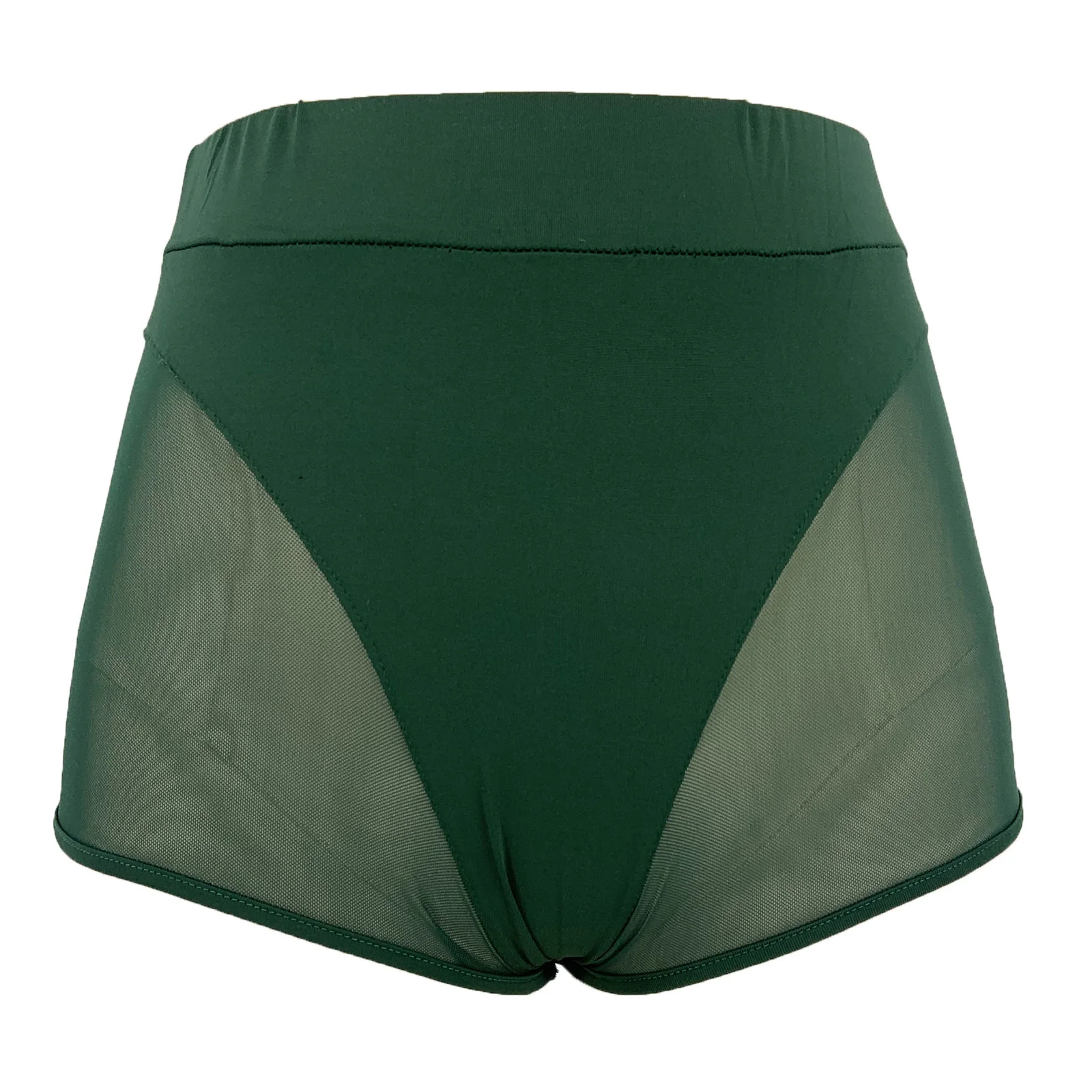 Kobiety Sexy wysokiej talii trening szorty Fitness kobiet Cheer Booty spodenki do tańca przezroczyste siatkowy Patchwork do tańca na rurze Clubwear