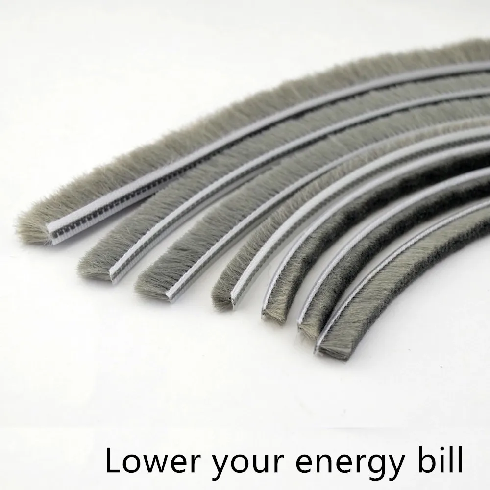 Seal Brush Strips for Doors & Windows, Sash Brush Seals, Waterproof Weatherstripping, 40m Long, Draft & Dust Blocker, Grey