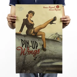 World War ll Sexy Girl Vintage Poster Retro Nostalgic Home Decor Kraft Paper Wall Sticker Bar Cafe Room Decor Posters