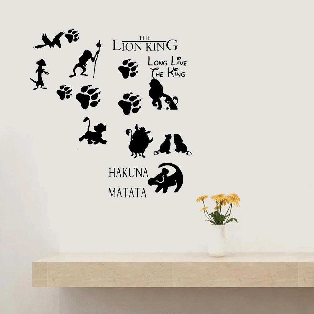 Fashion Wall Sticker Lion King Baby Wall Decal For Kids Children Wall stickers Wallpaper roi lion muraux muursticker lion king