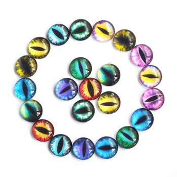 6/8/10/12/14/16/18/20/22/25mm yeux de poupée mixtes yeux de Dragon rond verre Cabochon Flatback Photo dôme bijoux pendentif paramètres