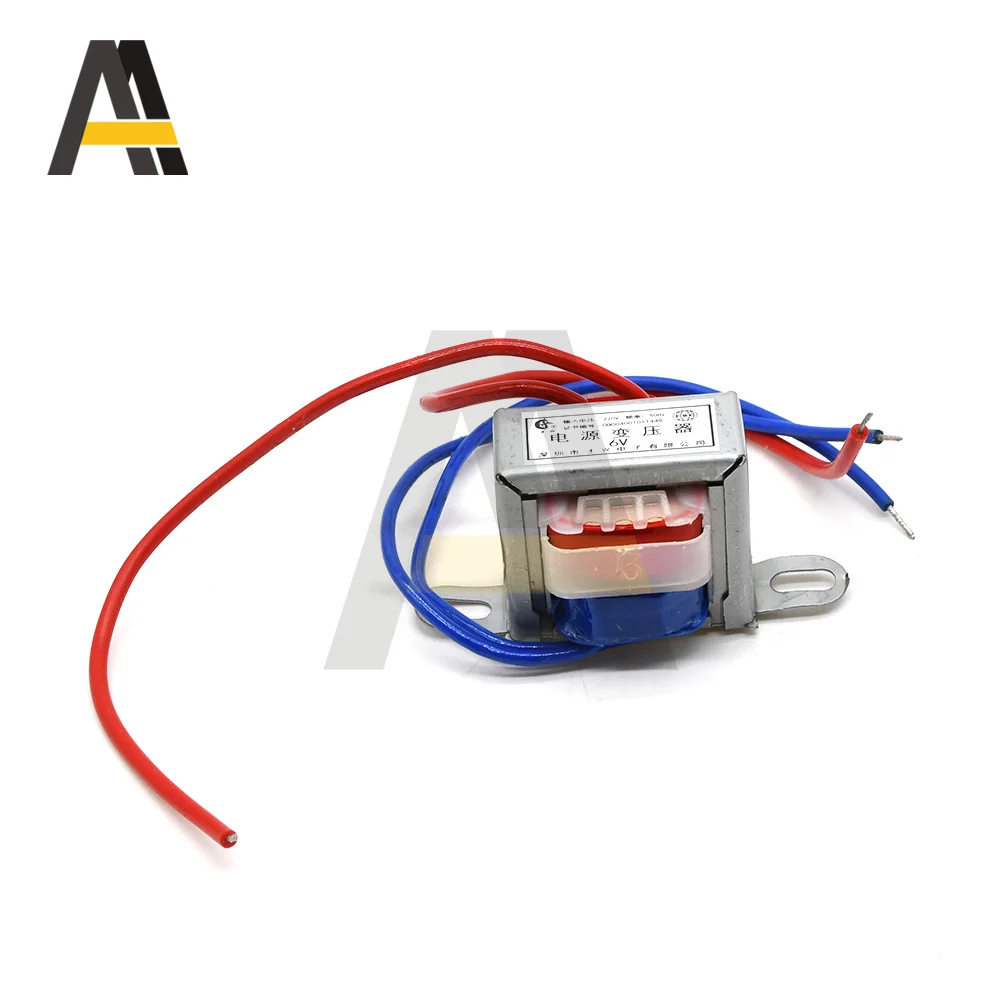 AC 6V 9V 12V Output Voltage 1W EI Copper Core 50Hz~60Hz Single Voltage Input 220V 2 Line Copper Power Transformer