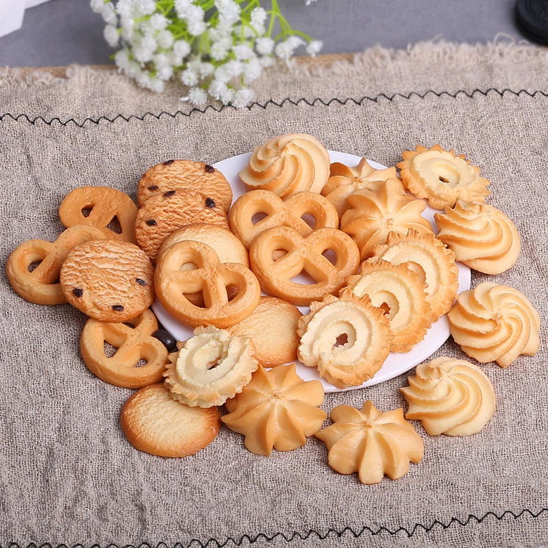 Artificial Cookie Model for Kitchen Decoration, Faux Cookie, Home Simulation, Biscuit, Food, Dessert, Table, Window Props, 6 PCs