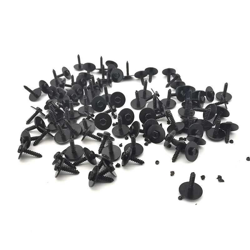 

100 Pcs Metal Screws Car Fender Bumper Retainer Clips 7mm Hex Head w/17mm Washer