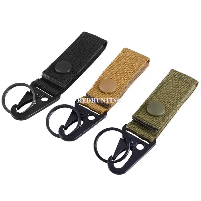 Tactical Molle Hook-Webbing Keychain-Key Ring Holder Hunting Gear Keeper Pouch Key Chain Nylon Belt Keychain EDC Molle Webbing