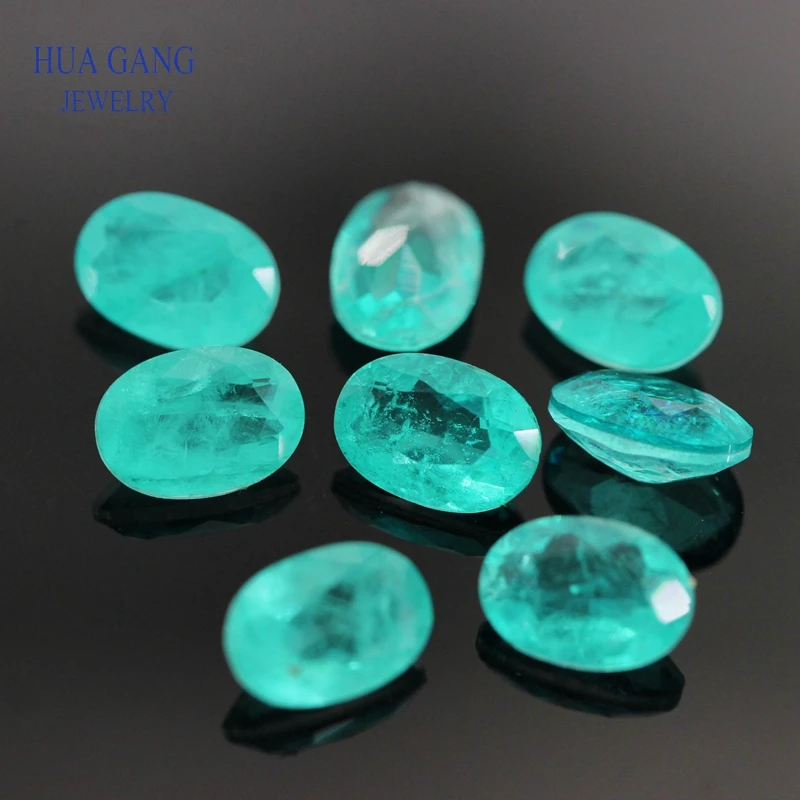 Paraiba Color Stone Oval Shape Synthetic Spliced Crystal&Glass Gems For Jewelry Making