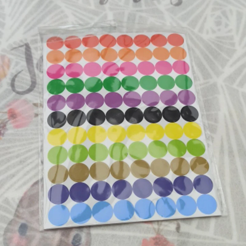 6mm 8mm 10mm 20mm Round Spot Circles Sealing Stiker Paper Labels Coloured Dot Stickers Adhesive Package Label Party Decoration