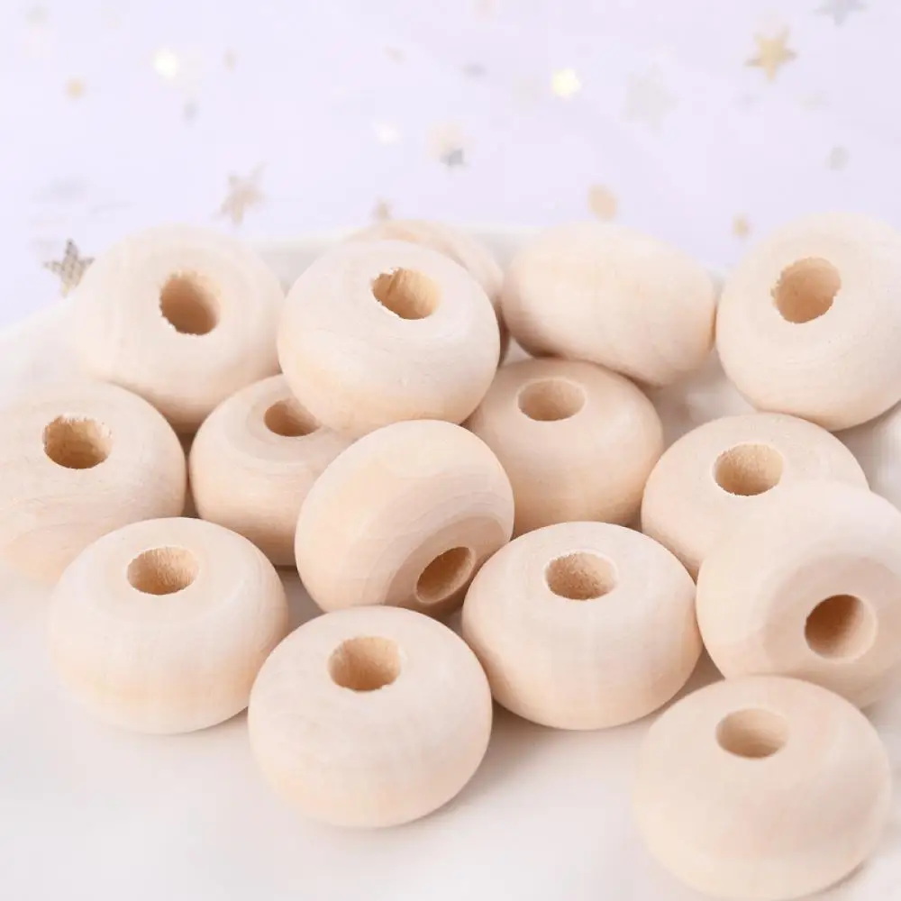 10-30Pcs 14/20/24mm Wooden Beads Natural Eco-Friendly Lead-Free Flat Spacer Loose Wood Bead DIY for Jewelry Making Handmade