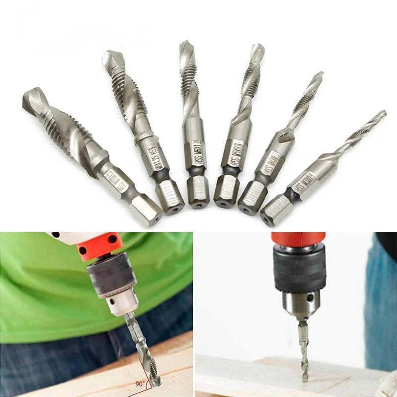 Mintiml Many Kinds of High Speed Steel Titanium Coated Drill Bit Combination Countersink Hex Shank M3-M10 Hand Drill Bit