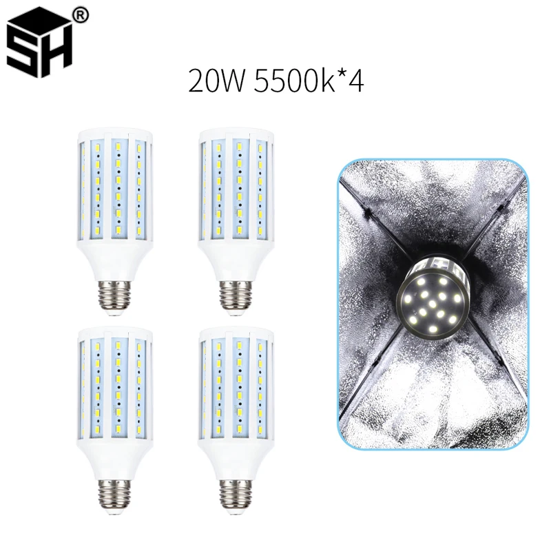 5500K 3800K Photography Bulb Photo Studio Softox 20W LED Video Light Corn Lamp Light Bulb Daylight E27 Socket High Quality 16PCS