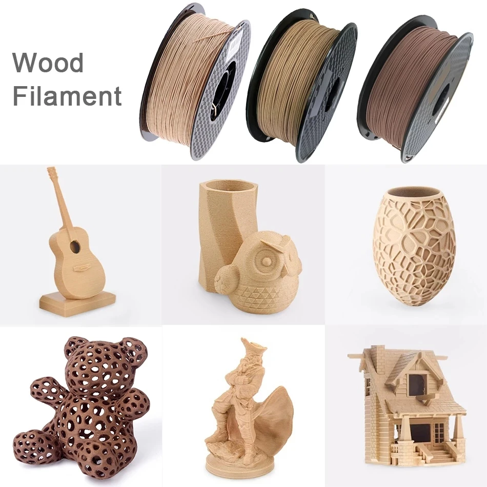 3D Wooden PLA 3D Printer Filament 1.75mm 1kG/500G/250G Mahogany Wood Color 3D Printing Materials Supply PLA Dropshipping