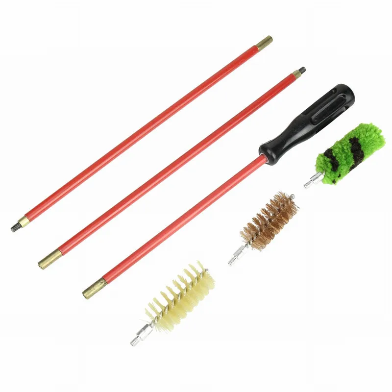 6pcs/Set 12 GA Gauge Gun Rifle Cleaning Kit Aluminum Rod Brush Gun Hunting Shooting Tactical Gun Rifle Cleaning Brush Tools Set