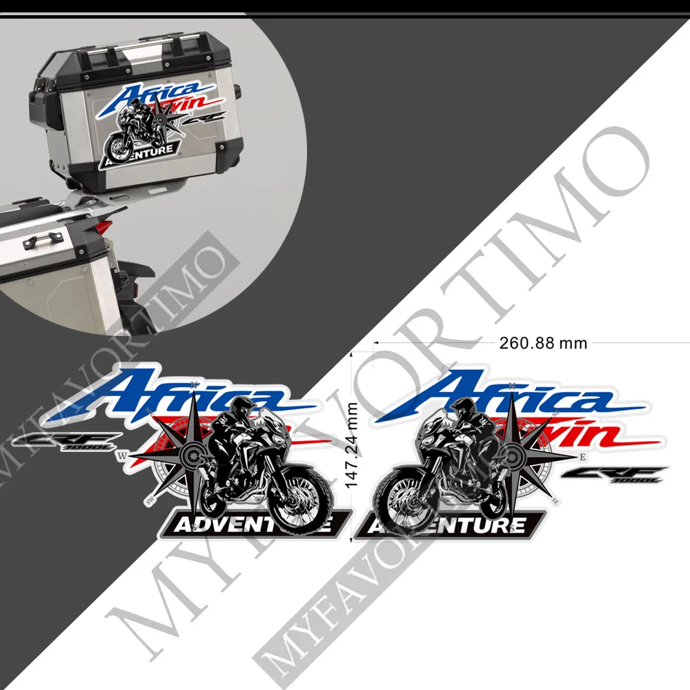 For Honda Africa Twin AfricaTwin CRF1000L CRF 1000 Tank Pad Stickers Adventure Kit Aluminium Box Trunk Cases Panniers Luggage