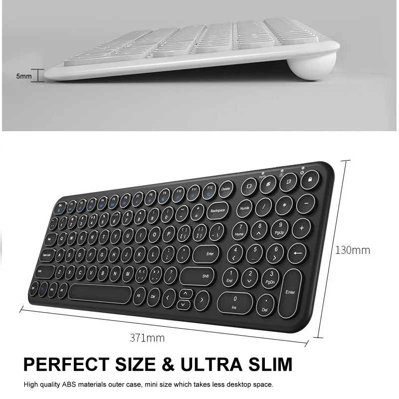 Imagem -04 - Teclado de Recarga 2.4ghz sem Fio Teclado Usb para Computador Desktop pc Computador Portátil Superfície Windows os B.o.w