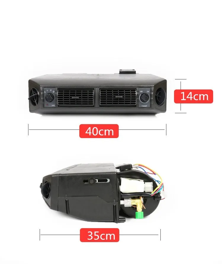 Universal A/C Add-On Under Dash Evaporator Assembly Unit Air Conditioner Heater 24V 12V Mini Bus Truck Van Street Red Rod