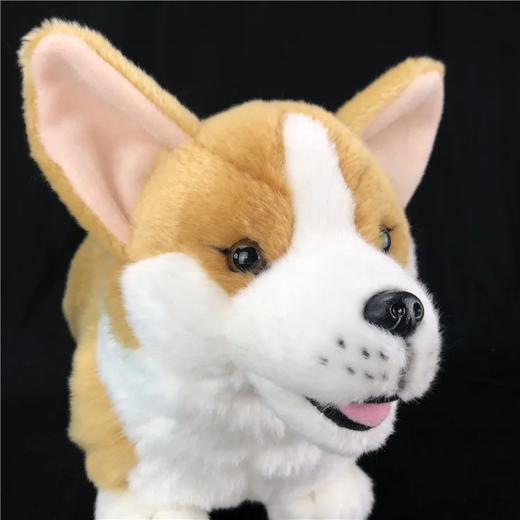 น่ารัก corgi สุนัขของเล่นตุ๊กตาการ์ตูนสุนัขยืนตุ๊กตานุ่มของเล่นคริสต์มาสของขวัญ w2849