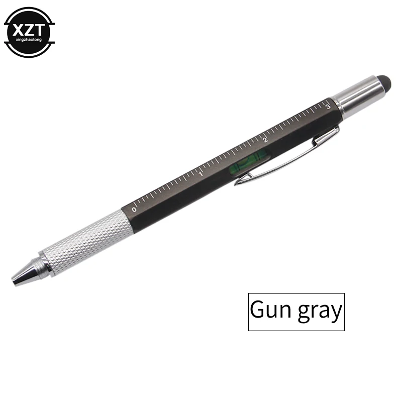 7 in 1 Multifunction Ballpoint Pen With Modern Handheld Tool Designed To Measure Technical Ruler Screwdriver Touch Screen Stylu