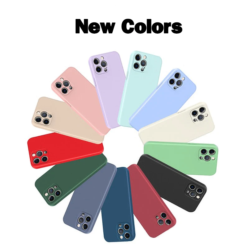 IK07 Flüssigkeit Silikon Einfarbig Anti-drop Schutzhülle Für iPhone 11 Pro MAX 12 12 Pro MAX SE 2020 für iPhone X Max XS XR