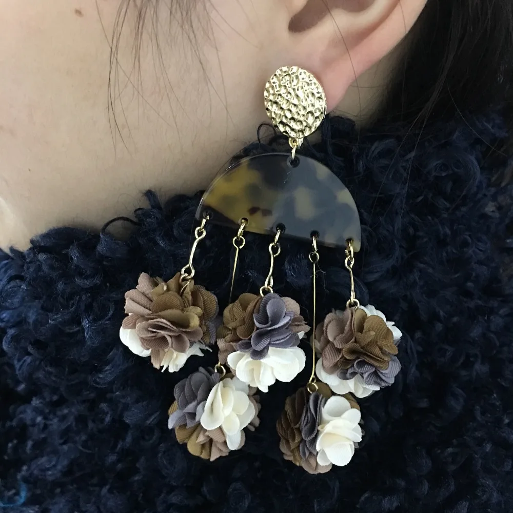 GUFEATHER L184,tassel,jewelry accessories,earrings accessories,flower pendant,fabric tassel,handmade,jewelry making,diy earrings