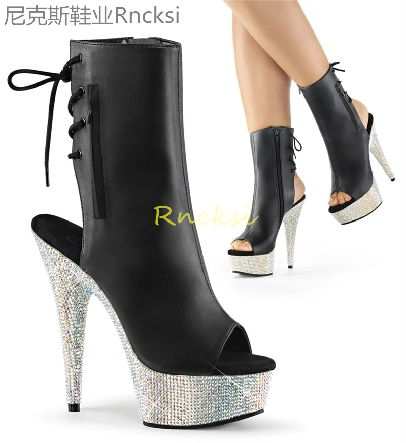 New 15CM low boot, super high heel thick and waterproof platform for the wedding shoes beautiful and easy to dance shoes