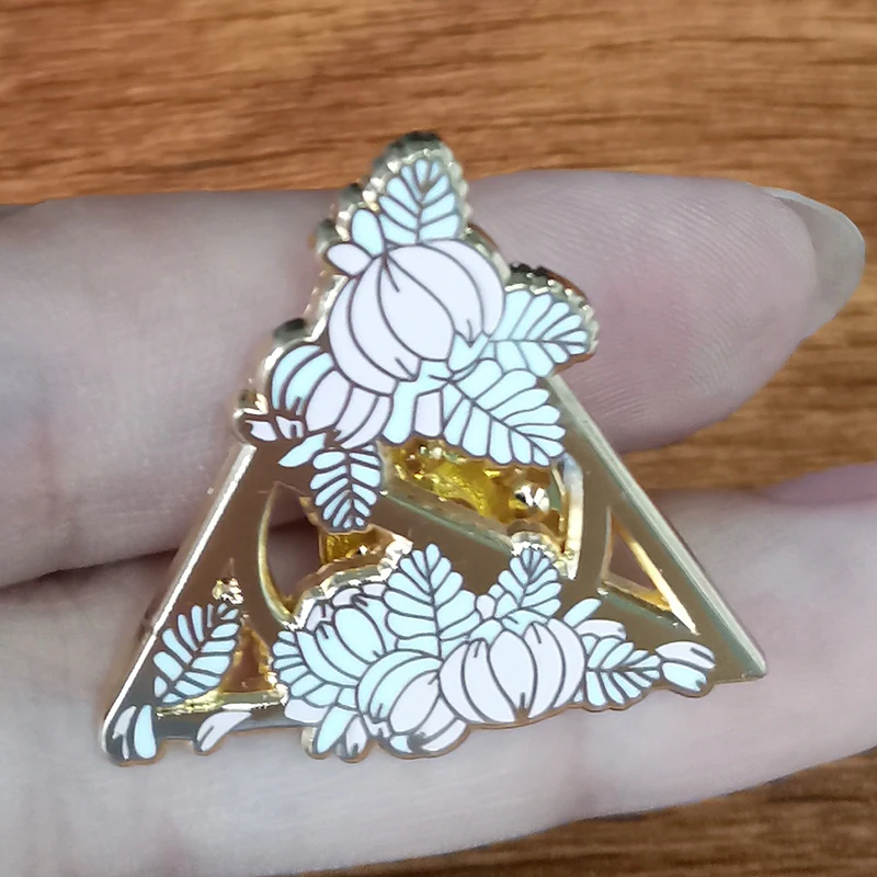 Deathly Hallows Floral Enamel Pin