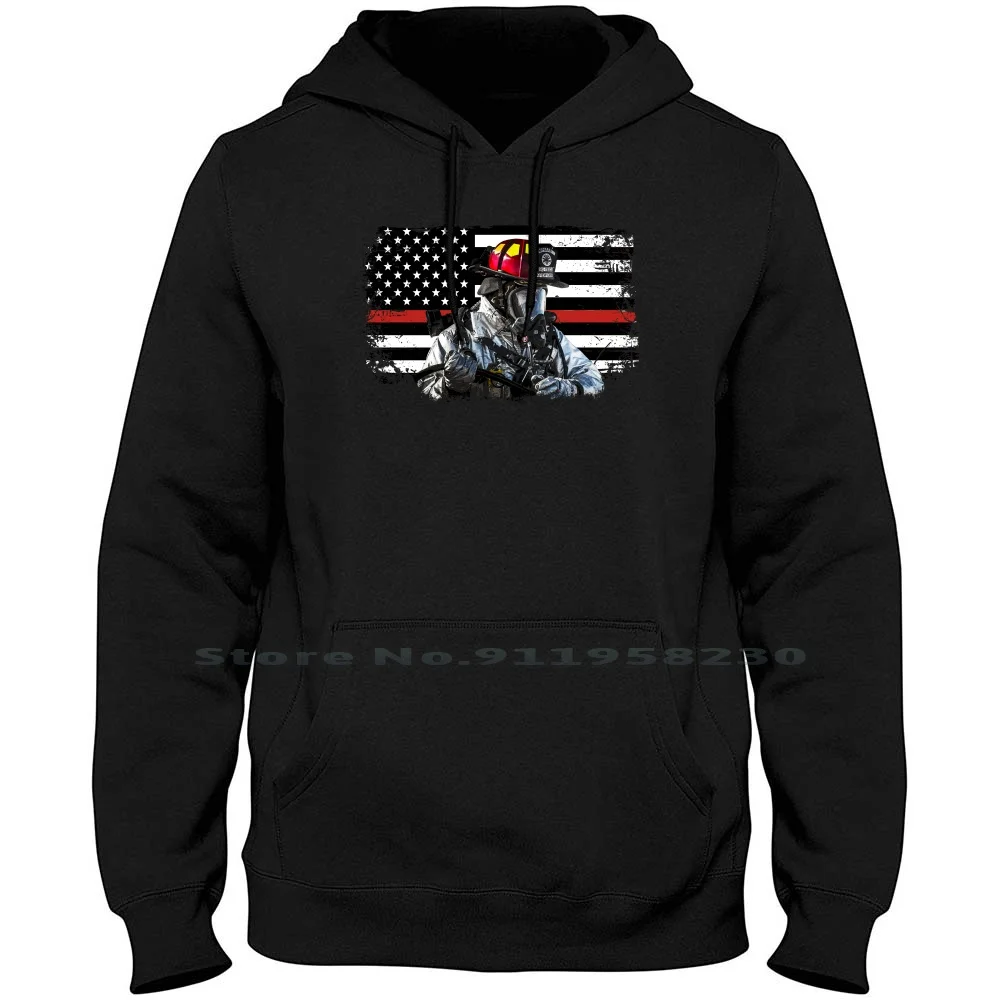 

Firefighter American Flag Hoodie Sweater Cotton Fire Department Motorcycle American Bearded Hipster Fighter Stunt Fight Cycle