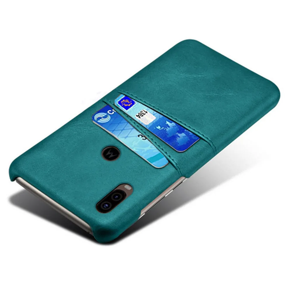 Funda de lujo con ranura para tarjeta para Moto One Vision, carcasa de cuero para Motorola P50, P40, P50, One Vision
