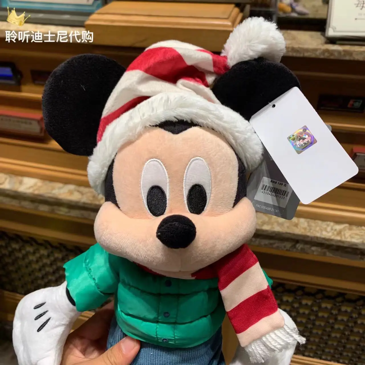 Shanghai Disney Christmas Mickey Mouse cartoon cuddly plush doll toy action figure doll  Birthday Present For Child