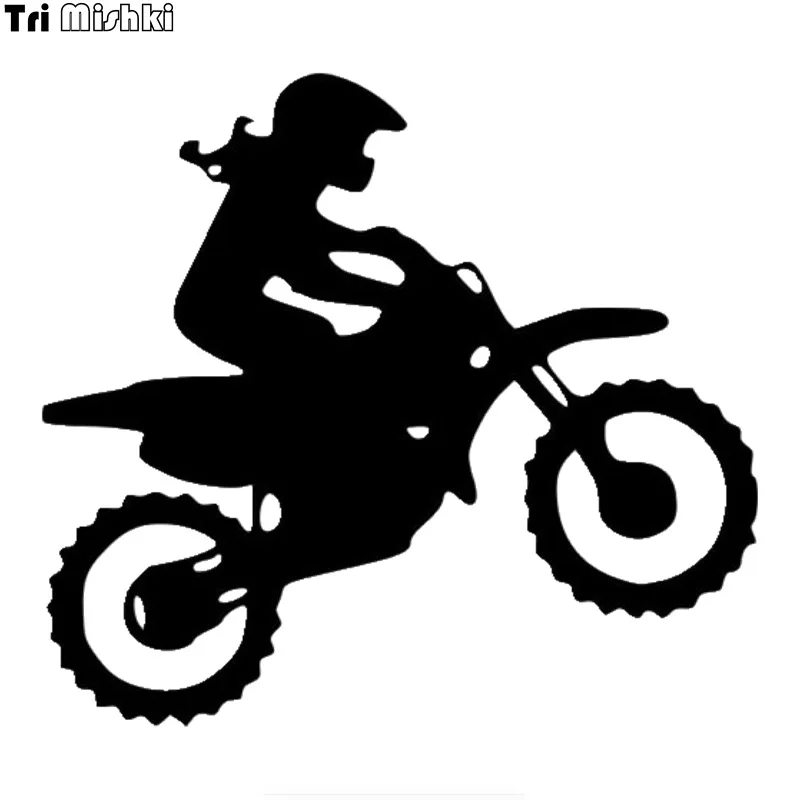 Tri Mishki HZX822# Dirt Bike motocross girl female rider bike car sticker funny Vinyl Decals Motorcycle Accessories Stickers