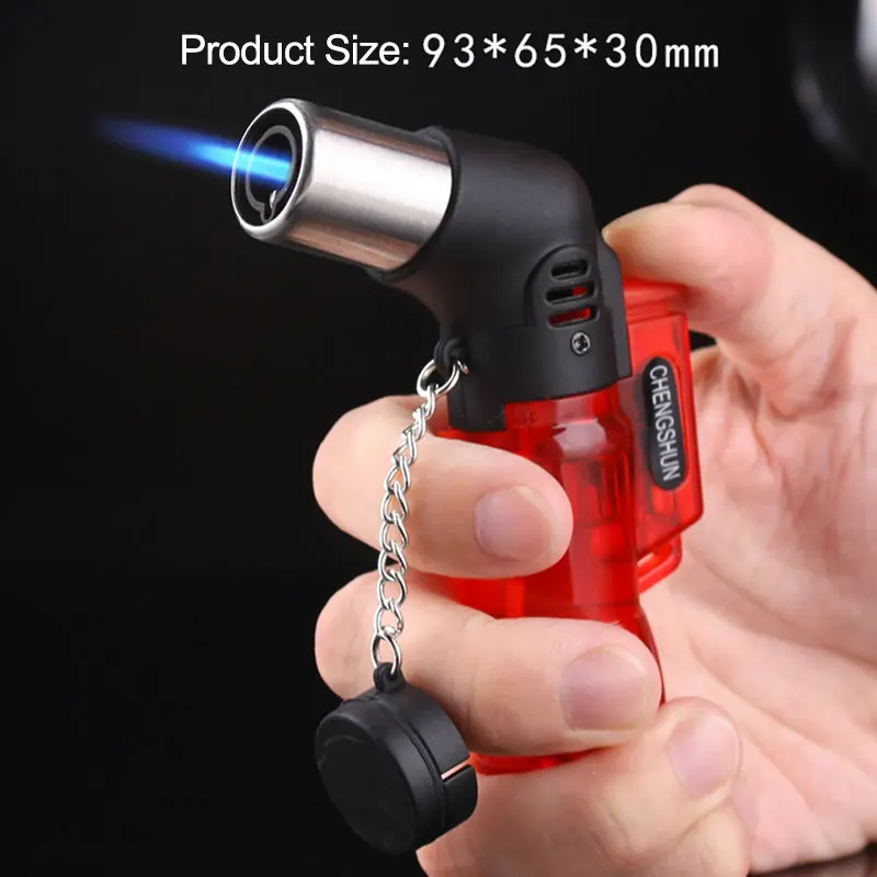 Transparent Body Design Cigarette Accessories Lighter Refillable High Jet Flame Torch Special Offer Designation Tool Butane Gas