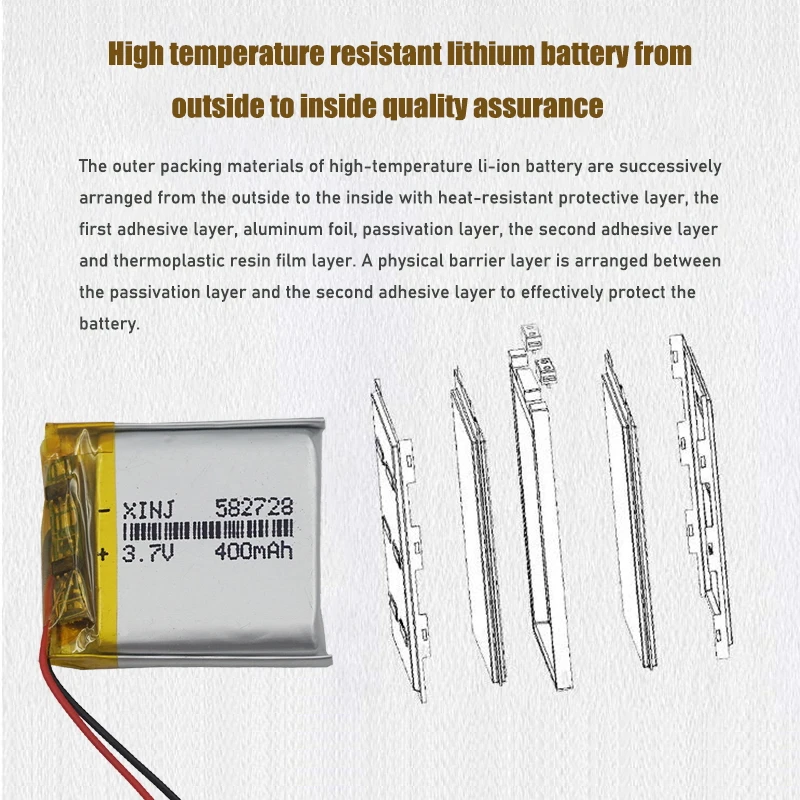 3.7 فولت 400mAh 582728 ليثيوم بوليمر ليثيوم بو بطارية ليثيوم أيون قابلة للشحن خلايا ليبو للبلوتوث المتكلم المساعد الشخصي الرقمي دفتر لتحديد المواقع