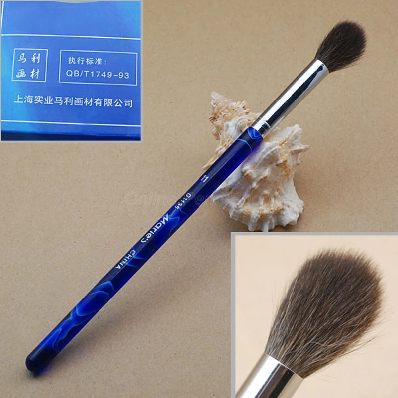 5 Pcs Artist Paint Brush High Grade Nylon Hair Blue Handle Watercolor Acrylic Oil Brush Painting Art Set Fit School