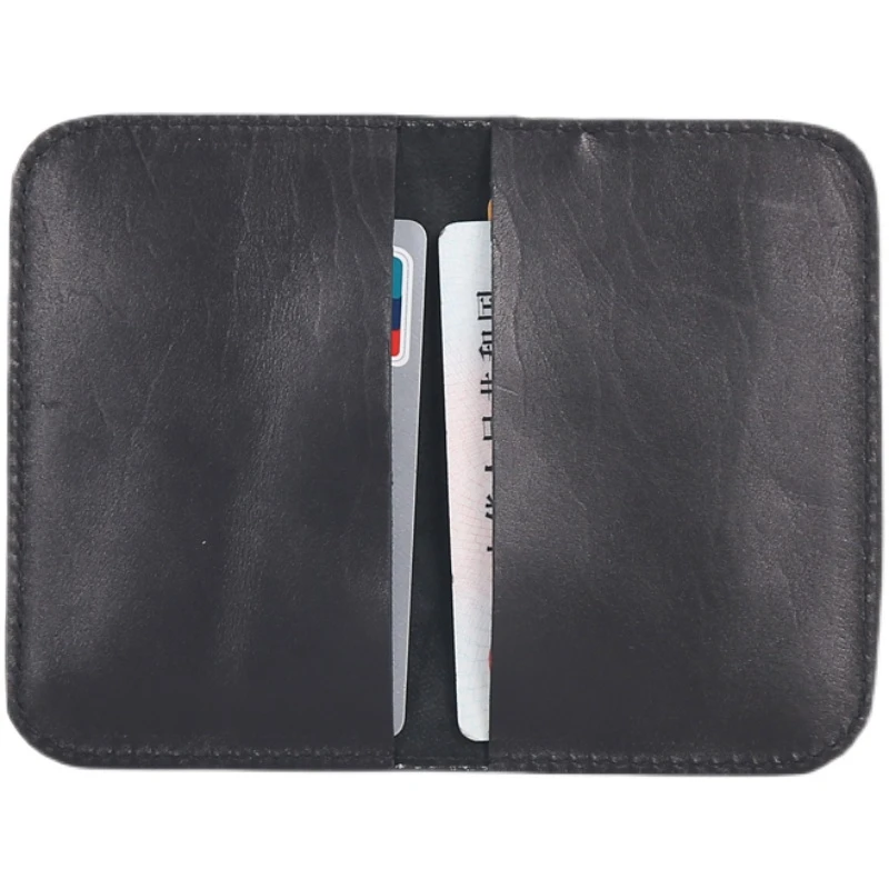 Mini Credit Card Bag Genuine Leather Luxury Handmade Slim Simple Wallet Casual Small Coin Purses Cowskin Unisex ID Bus Card Pack