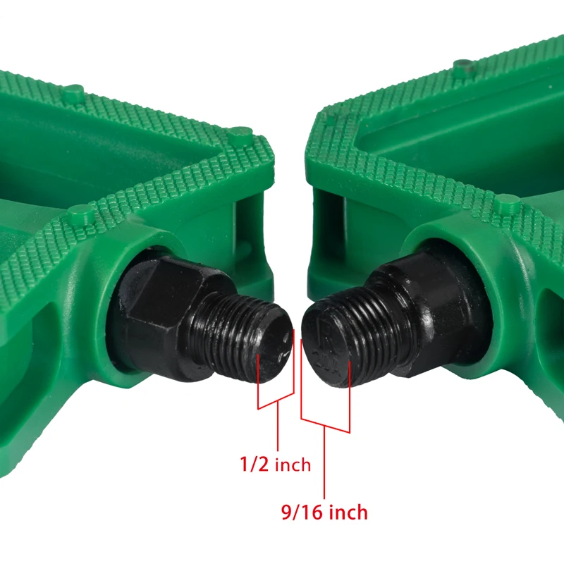 Nylon Bicycle Pedals Ultralight Flat Platform Bike Pedals for Mountain Bike 9/16\'\' 1/2\