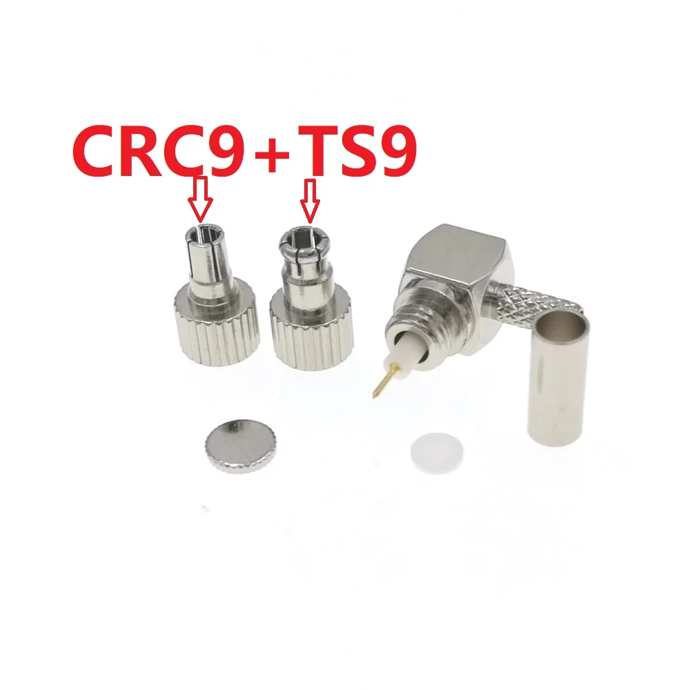 100pcs CRC9 Male + TS9 Male Right Angle Crimp For RG174 RG178 RG316 RF Connector