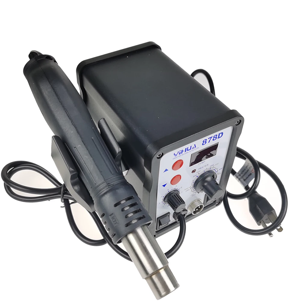 YIHUA878D Digital display hot air welding table hot air gun welding table two in one YIHUA 878D