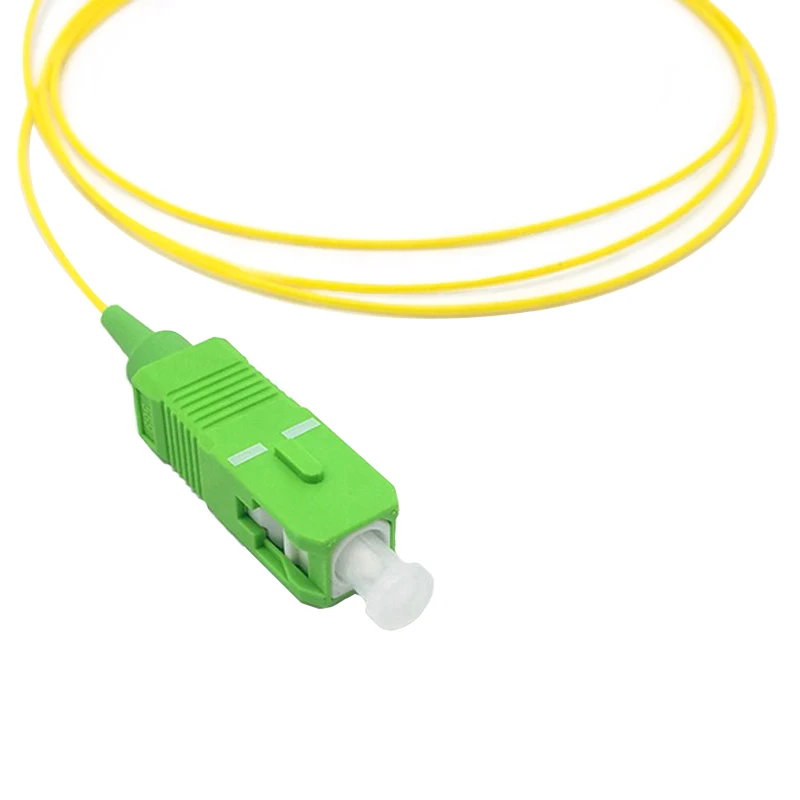 50Pcs SC/APC Singlemode Pigtail SM G657A2 0.9มม.1M 1.5M 2MความยาวOptical Fiber pigtailสีเหลืองLSZHแจ็คเก็ต