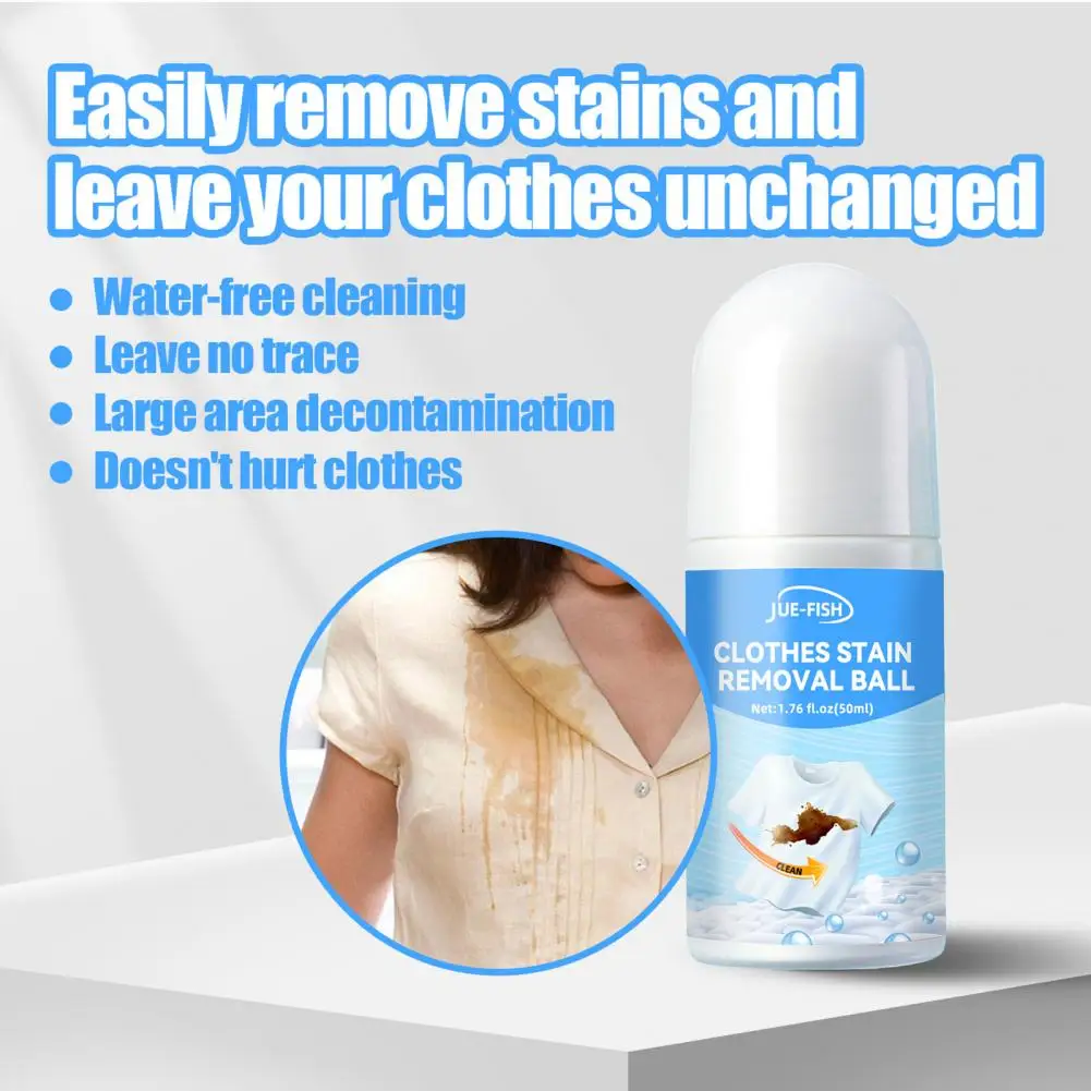 50ML เสื้อผ้า Stain Ball แบบพกพาประยุกต์กว้างผงซักฟอกเครื่องปรุงรสเสื้อผ้า Stain Ball สําหรับ Home Stain Rolling Ball