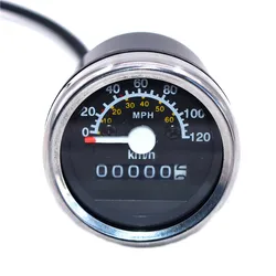 Universal 12V Motorcycle Speedometer Odometer Gauge 52mm KMH MPH  Black