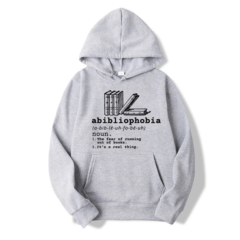 Abibliophobia Hoodie Book Lover Reader Sweatshirt Hoodies for Bookworm Gifts