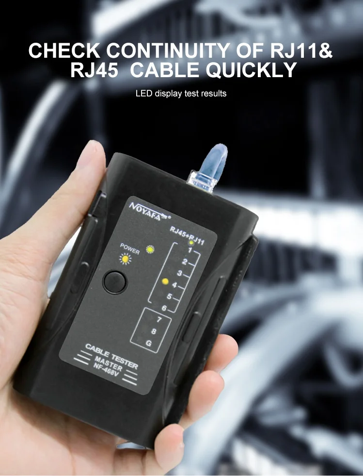 Noyafa NF-468V Network Ethernet RJ45 CAT5E CAT6 LAN Cable Tester RJ11 Test Tools For UTP/STP Line RJ12 Wire Check