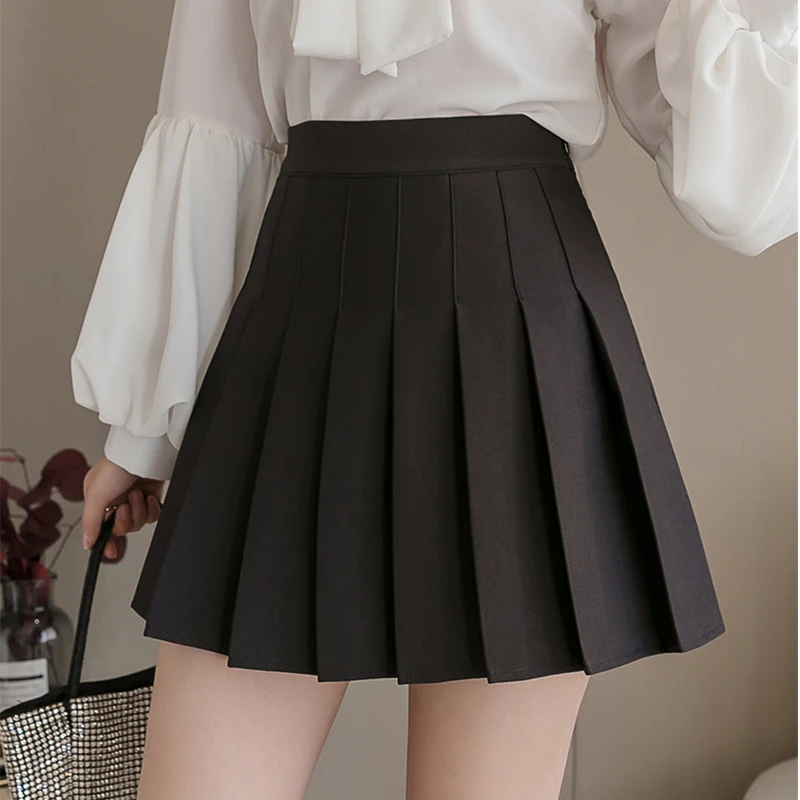 

Sweet Lolita High Waist Pleated Skirt Women Cute Mini Skirts Korea Tennis Short School Uniform Skirt Girls Harajuku Faldas Mujer