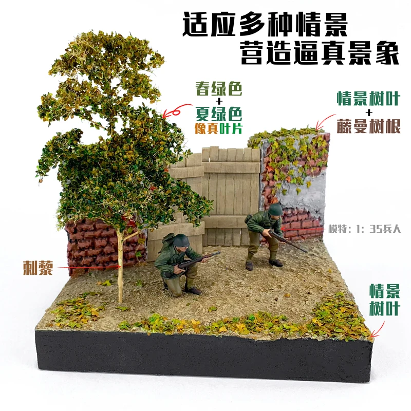 Diorama liść Ho skala DIY modelarstwo miniaturowe drzewa liście 1:72 sztuczne liście wojskowe zestawy scen bez figur