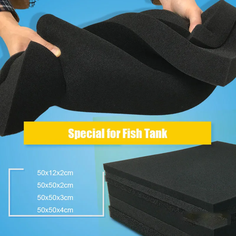 50x50cm Black Filtration Foam S/M/L Biochemical Cotton Filter Aquarium Fish Tank Pond Foam Sponge Filter Long Use Time