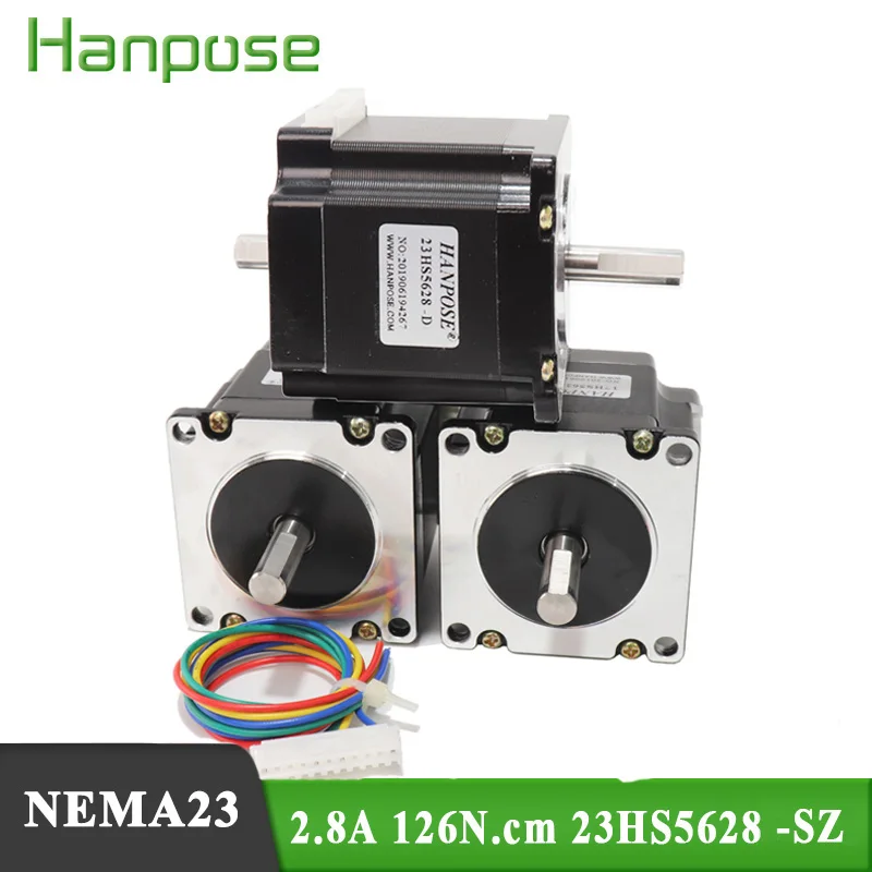 

3PCS Nema 23 Dual Axis Stepper Motor 23HS5628-SZ D=8MM 2.8A 126N.CM For CNC Laser Engraving 3D Printer Equipment Parts