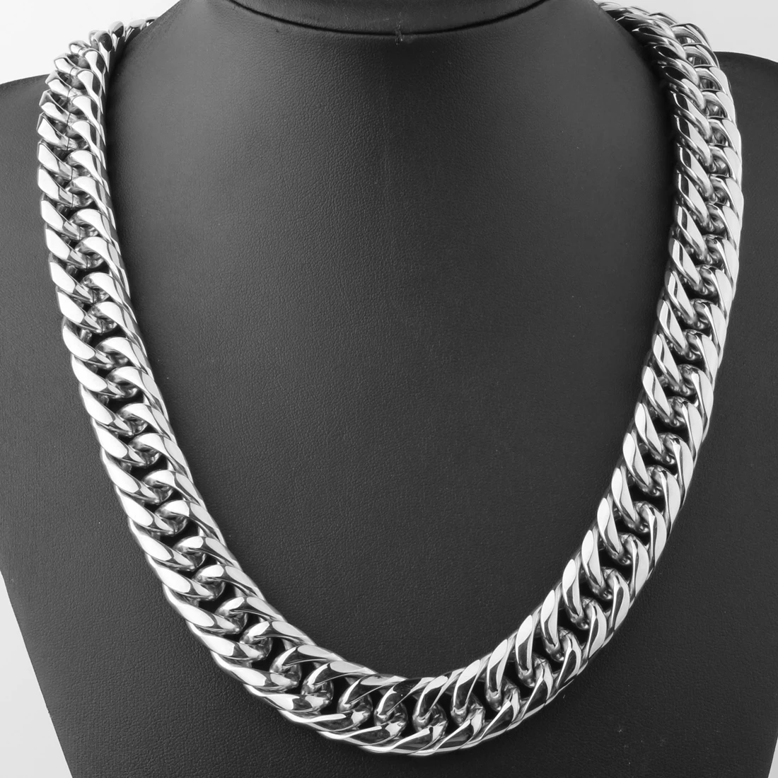 9/11/13/16/20mm Wide Strong Men Cuban Curb Link Chain High Polished Silver Color 316L Stainless Steel Bracelet/Necklace