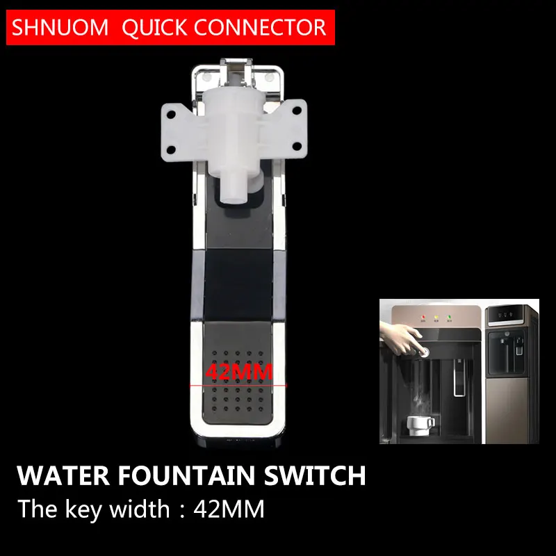 Water Dispenser Accessories Faucet Switch Hot And Cold Water Mouth Black Piano Key Press Type Horizontal Plate Fixed Long Strip