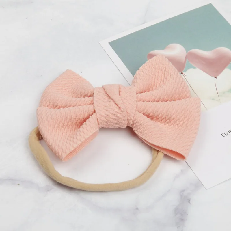 baby Headband Handmade Solid Knot Flower corn kernels Hair bows Kids Elastic Nylon Soft Hair Bands baby girls Hair Accessories